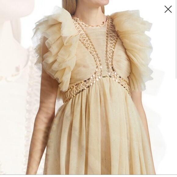 Zimmermann Dancer Glitter Tulle Dress - Cream - 1 or US 6 - New with tags - Picture 4 of 14